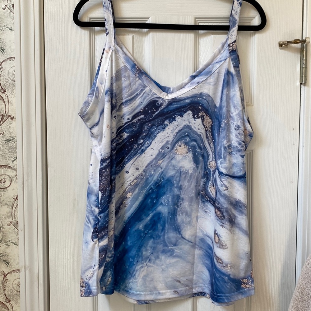 Size 18W Blue Swirl Tank Top